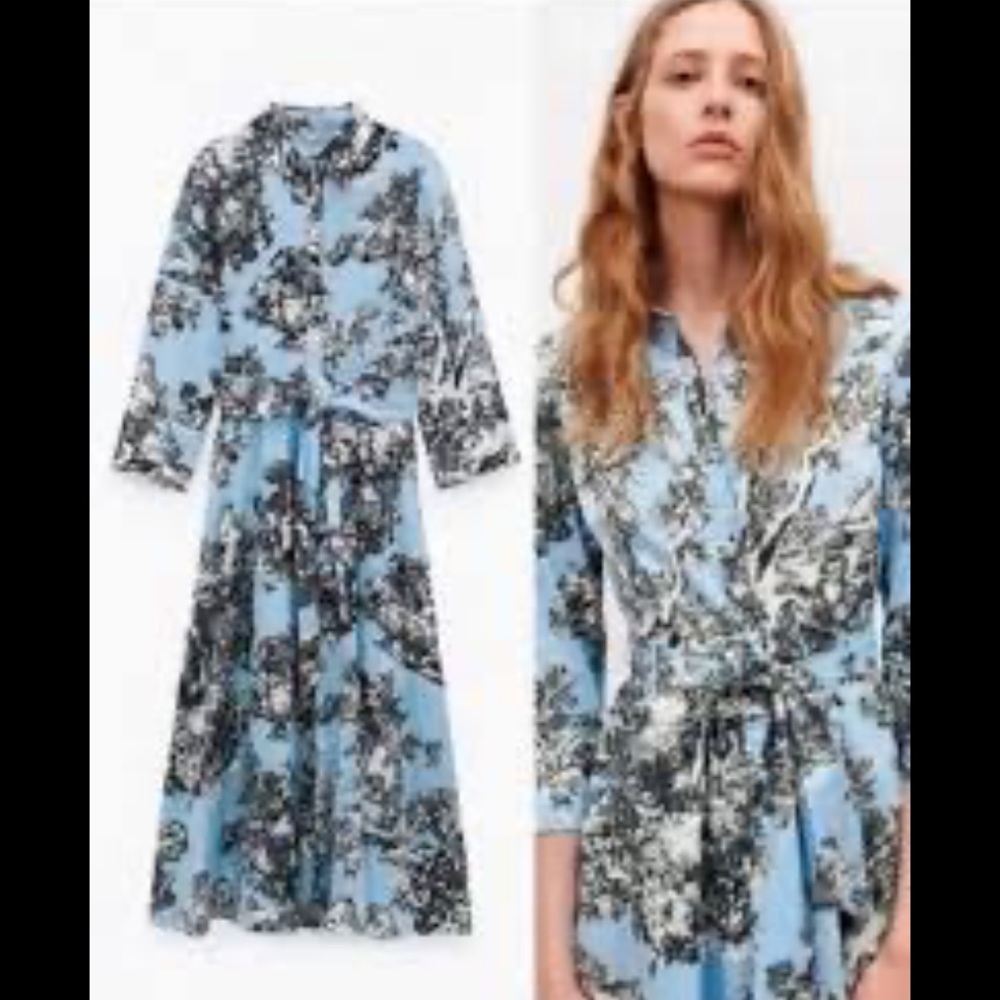Zara shirt dress New with tags small gorgeous for spring with stretch